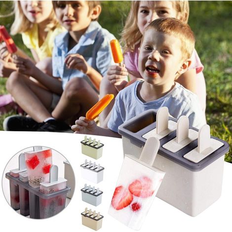 Wiederverwendbare Eisform mit 4 Mulden für selbstgemachtes Eis, Joghurt und andere Küchenaccessoires (1/5)