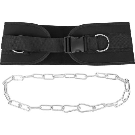 Ceinture d'haltères ajustable robuste avec chaîne et mousqueton pour dips, tractions et musculation (1/5)