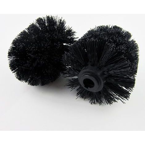 Lot de 5 têtes de brosse WC, brosses WC détachables, filetage 10 mm, diamètre des têtes de rechange 8 cm, noires-AquaForge (1/5)