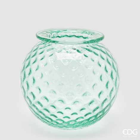 EDG Enzo De Gasperi Vaso Opium Vetro H 24 Cm D 25 Cm Turquoise