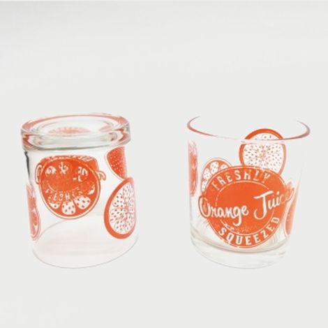 Set 6 Verres De Table En Verre Orange Lavables Au Lave-vaisselle