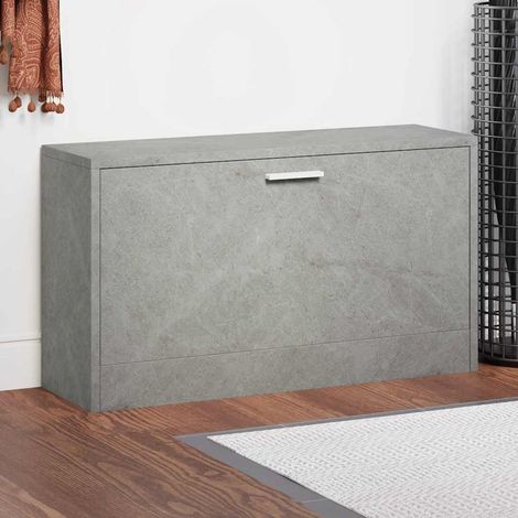 Schuhbank Betongrau 80x24x45 cm Holzwerkstoff
