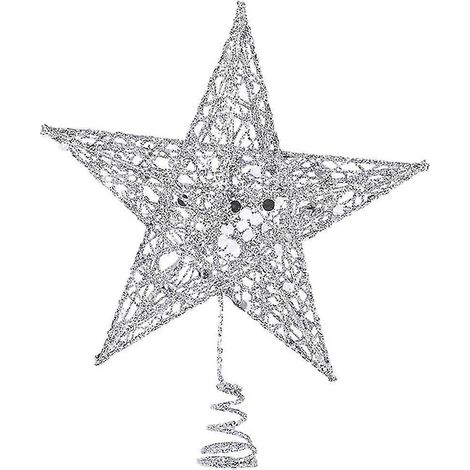 Étoile de Noël en métal pailleté, décoration de sapin de 30 cm. (1/5)