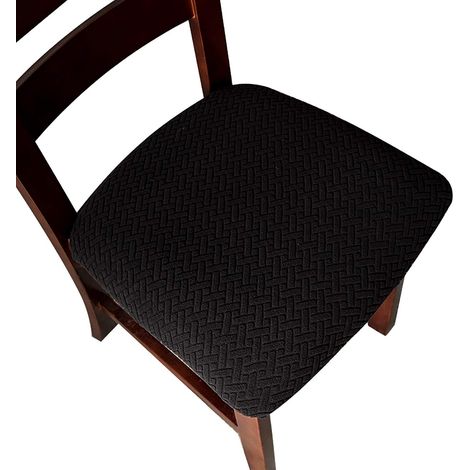 Housse De Siege Pour Chaise De Salle A Manger - Tissu Jacquard Rhombique 92 Polyester 8 Elastane - Adaptée Siège 16 À 20 Pouces - 4 Pièces (1/5)