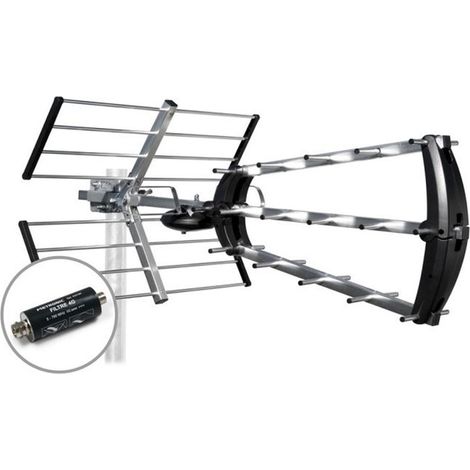 Antenne Trinappe UHF avec Filtre 4G - METRONIC 415044 - Gain 26dB, Fréquence 470 - 790 MHz, Pré montée, Filtre hautes performances (1/4)