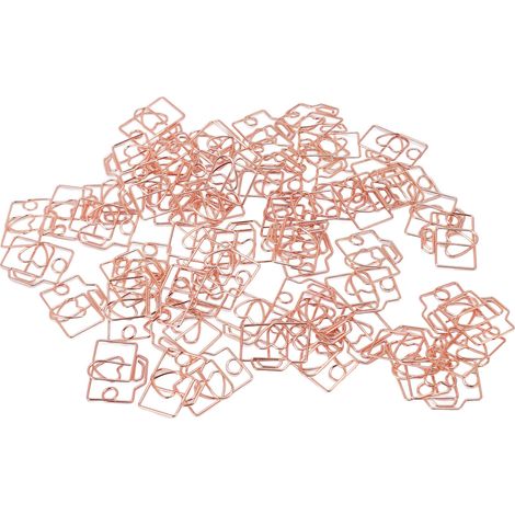 Lot de 80 trombones en fer en forme d'appareil photo, marque-pages mignons, clips pour agenda, avec boîte de rangement pour bureau, or rose (1/5)