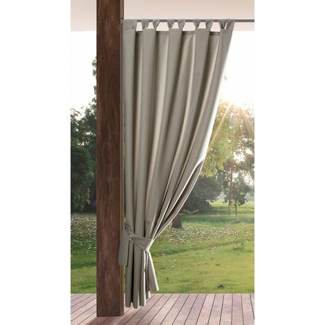 Rideau Extérieur avec Onglet en Haut - 1 pc. Rideau Imperméable, Coupe-Vent, Rideau pour Pergola, Gazebo, Terrasse, Pavillon, 155x240 cm, Cappuccino (1/5)
