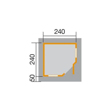 Designh.Lagerhaus 213 Gr.1, 5-Eck, grau, B238 x T238cm