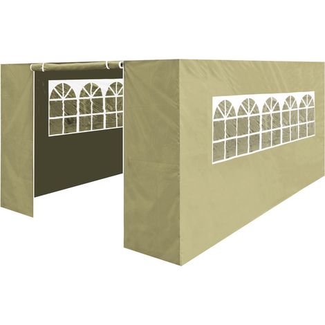 Dellonda DG150 Premium Side Walls/Doors/Windows for Gazebo/Marquee, Fits 3 x 4.5m Models - Beige (1/3)