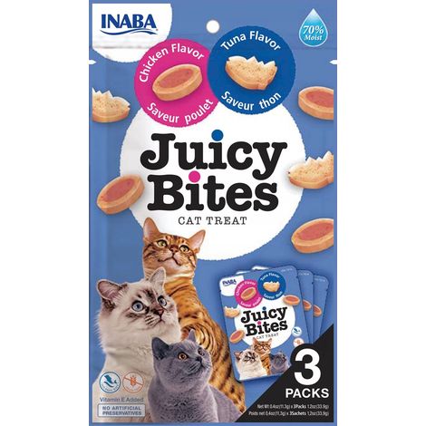INABA Churu Bites Poulet et Thon - de délicieuses bouchées pour chats (3 x 11 g) (1/5)