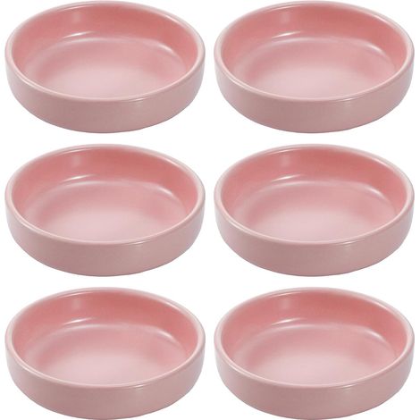 Juego de 6 cuencos de porcelana, 8,9 cm de diámetro, diseño monocromático, para salsas y guarniciones, para uso doméstico. (1/5)