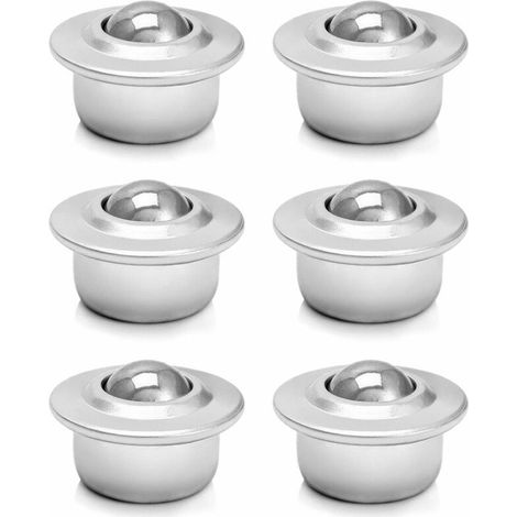 Roulement Convoyeur , Unité de roulement à billes durables de 16mm , Roulettes à Billes , Acier Inoxydable , base universelle , 6PCS (1/5)
