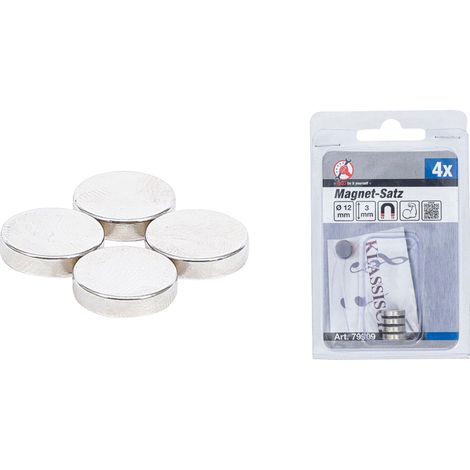 BGS Do it yourself Magnet-Satz extra stark Ø 12 mm 4-tlg. 4 Stk