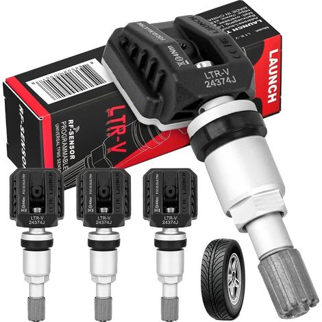 Sensor TPMS, compatible con 315MHz/433MHz, alto rendimiento y precisión, 4 unidades, metal. (1/5)