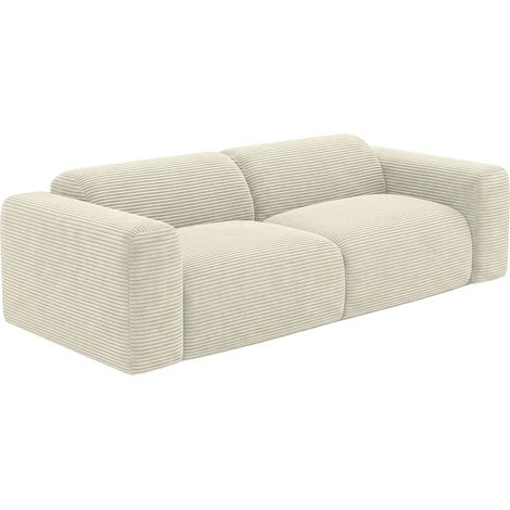 Divano letto 4 posti in velluto a coste beige - POGNI di Maison Céphy (1/5)