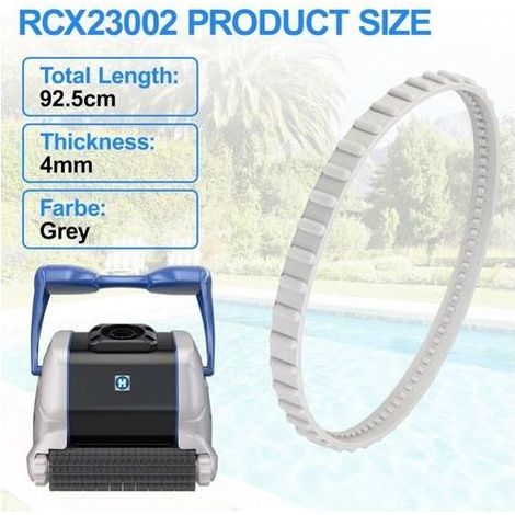 Courroie d'entraînement en caoutchouc pour nettoyeur de piscine – Lot de 2 pièces – Résistance accrue – Installation facile sans outils - RCX23002 (1/4)