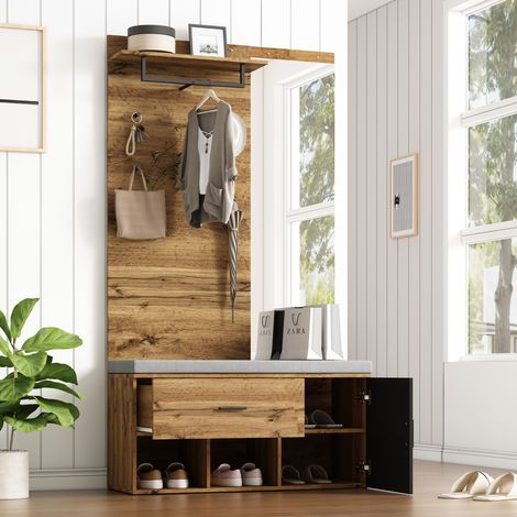 Set mobili ingresso con scarpiera e panca 104x39 OKMYHOME (1/5)