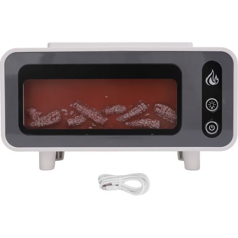 Diffuseur d'arôme de cheminée, huile essentielle de flamme Vintage, humidificateur USB 200ml pour Spa maison Yoga blanc (1/5)