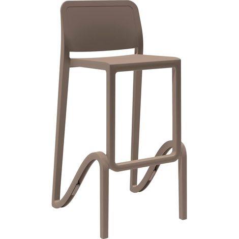 Tabouret Haut empilable pour intérieur et extérieur en polypropylène Teti Giano Tortora (1/5)