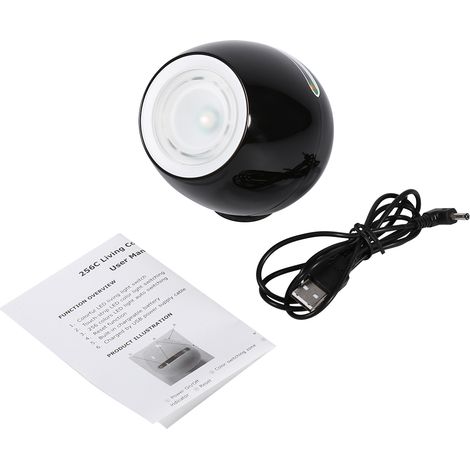 Lampe d'ambiance LED à 256 couleurs changeantes, veilleuse tactile avec barre de défilement, noire (1/5)