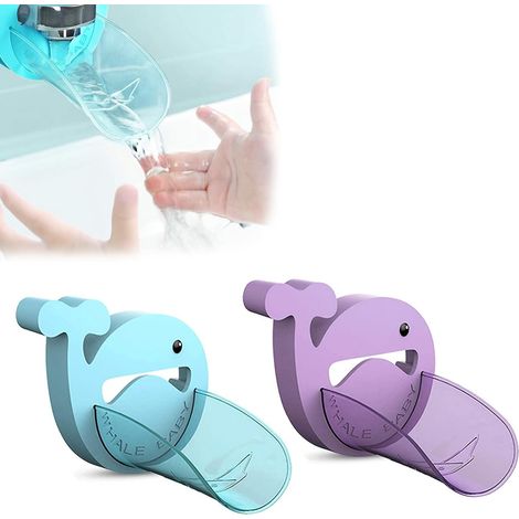Lot de 2 rallonges de robinet pour enfants, rallonge de robinet pour enfants, rallonge de bec verseur, accessoires de robinetterie pour cuisine et salle de bain (1/5)
