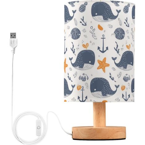 Kcldeci Lampe de chevet en forme d'ancre poisson baleine pour (1/5)