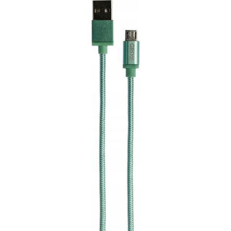 Cable de datos GRIXX - Micro USB a USB, trenzado, longitud 1 m - Verde (1/5)