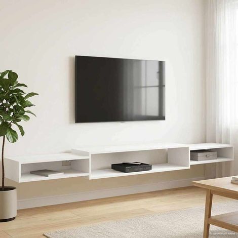 vidaXL Mobile TV da Parete A parete Bianco 220 x 28 x 21 cm
