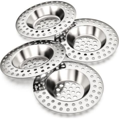 Filtre evier 14g, Lot de 4, pour Tous Les DRAINS, Filtre evier Cuisine, Filtre évier, Grille a evier, bonde Baignoire, Filtre Douche, Grille evier Cuisine, bonde lavabo, bonde Douch (1/5)