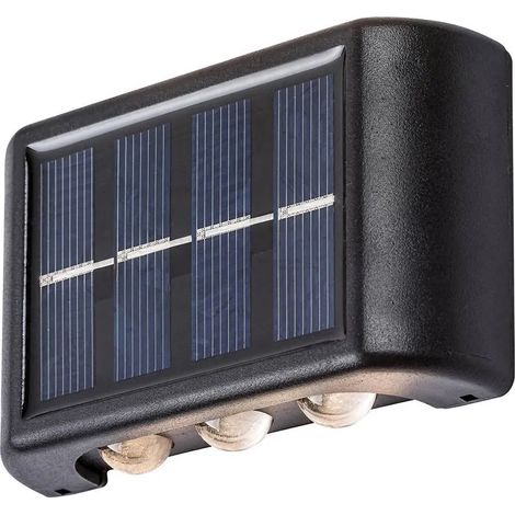 Dos lámparas solares de 1,2 W, 3000 K, negras, luz blanca cálida. (1/4)