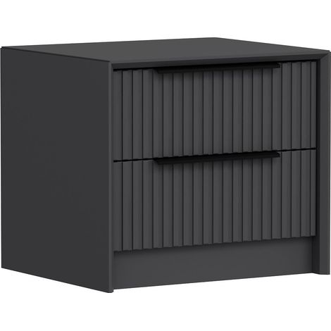 Table de chevet 2 tiroirs Eurybie L53xH45cm Anthracite (1/5)