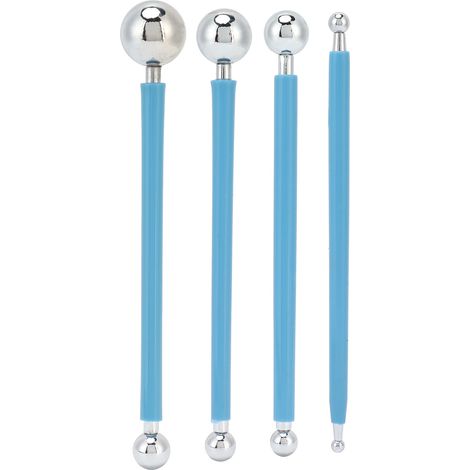 Lot de 4 outils de modelage en métal pour gâteau, boules de sculpture fondant, pâtisserie artisanale maison