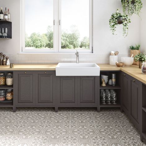 Carrelage Imitation Carreaux de Ciment DECO Original C Taupe 20x20cm (1/3)