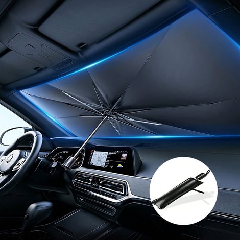 Auto-Sonnenschutz für die Windschutzscheibe, 150 x 85 cm, drehbar, UV-Schutz, faltbarer Auto-Sonnenschirm für die meisten Autos, SUV