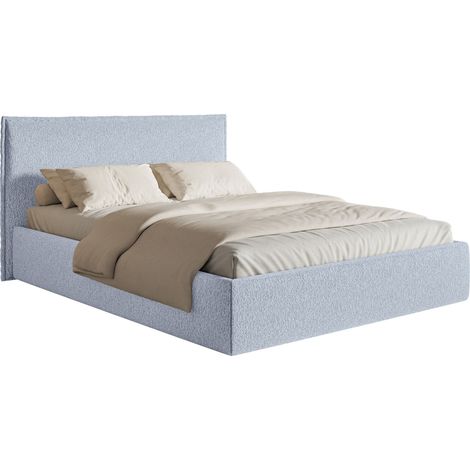 Selsey Softie Slim – Polsterbett 160×200 mit Bettkasten und Lattenrost, Chenille, hellblau