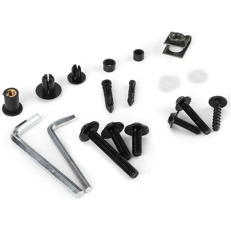 Universelles Motorrad-Befestigungsset, Verkleidungsschraubenkasten, Klemmschrauben, Muttern, passend für Yamaha, Schwarz (1/5)