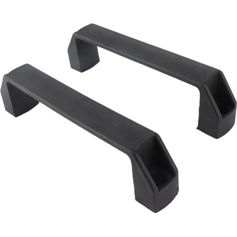 Lot de 2 poignées d'armoire en nylon noir 20x5x2,7cm entraxe 180mm pour meuble porte placard réfrigérateur (1/5)