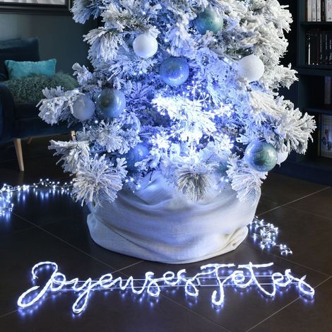 Décoration de Noël lumineuse Joyeuses fêtes LED blanc pur 107 cm (1/4)