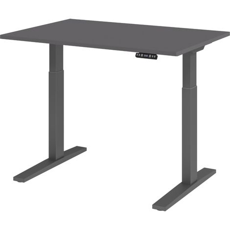 bümö Schreibtisch elektrisch XMKA Rechteck: 120 x 80 cm Graphit
