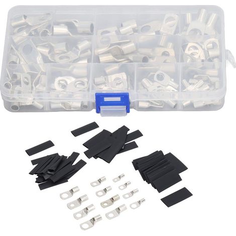 Packung mit 240 korrosionsbeständigen Kupfer-Batteriekabelschuhen, SC-Steckern für Kabel, Ösenklemmen mit Aufbewahrungsbox (1/5)