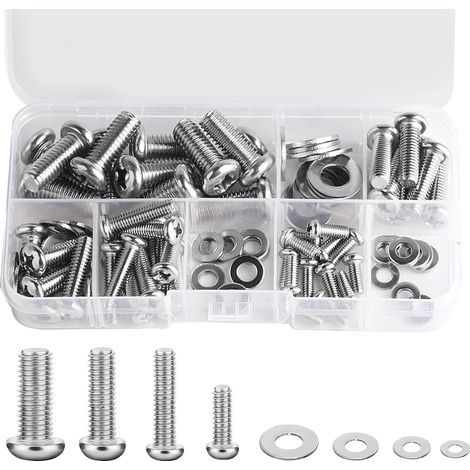 Kit de vis VESA universelles pour supports TV, vis pour moniteurs et écrans muraux, en acier inoxydable, avec rondelles. (1/5)