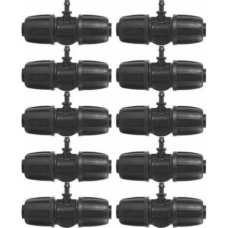 16mm à 4/7 Garden Lock Connecteurs en T Barbelés, 10pcs/Set Connecteurs pour PE Hose Garden Irrigation System (1/5)