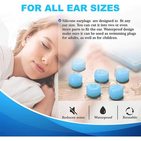 12 Paires de Bouchons d'Oreilles Réutilisables en Silicone Souple, Anti-Bruit pour Dormir, Natation et Études
