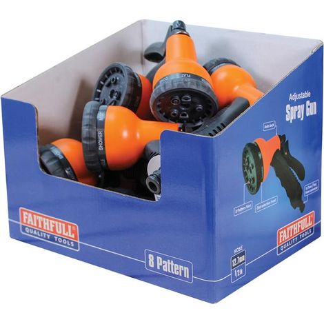 Faithfull Plastic 8 Pattern Adjustable Spray Gun (Bulk Pack 8)