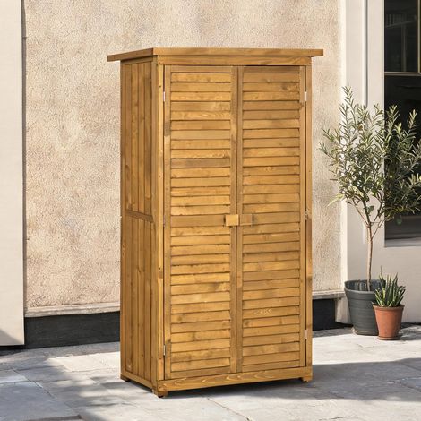 Armoire de jardin bois avec étagères en bois 87 x 465 x 160 cm (1/5)