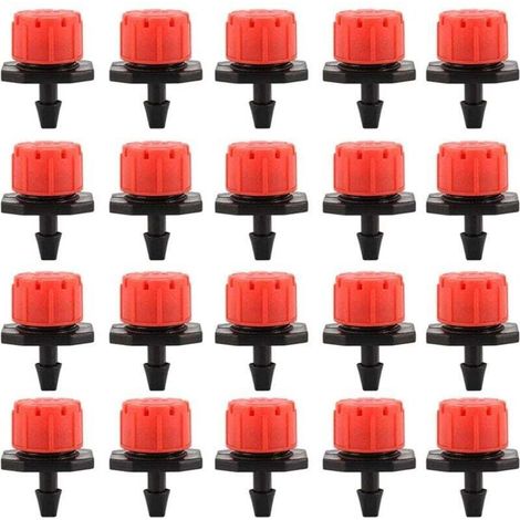 Lot de 100 goutteurs d'irrigation goutte à goutte, buses d'arrosage de jardin, arrosage automatique réglable à 360° pour plantes, serres, pelouses, bricolage
