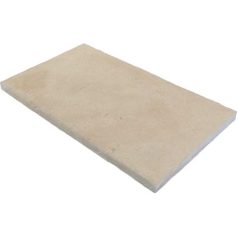 Margelle de piscine pierre naturelle Sinaï Beige Sablée Brossée 90x30x3 cm Bord Droit - À l'unité - Ti'ma Stone (1/3)