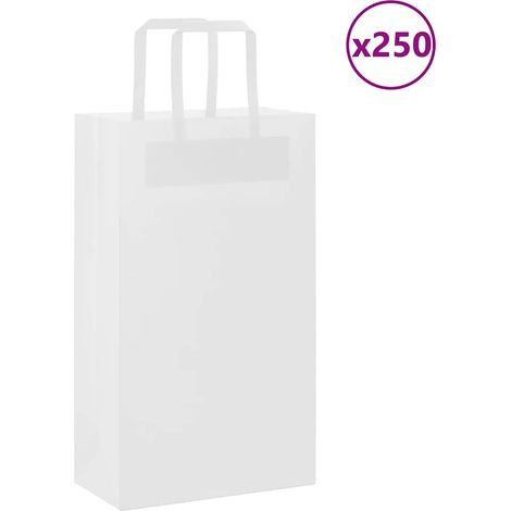 Papiertragetaschen 250 Stk. mit Henkeln Weiß 21x11x36 cm vidaXL