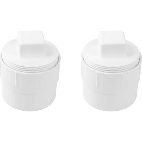 Deux adaptateurs de débouchage en PVC de 3 pouces avec raccords de bouchon, couvercle de débouchage en PVC pour canalisations DWV, compatible avec les jardins extérieurs. (1/5)