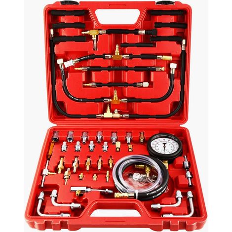 Kit per il test della pressione di iniezione del carburante, kit di 70 manometri per la pressione del carburante, 0-10 bar, per auto, strumento per autoveicoli (1/5)